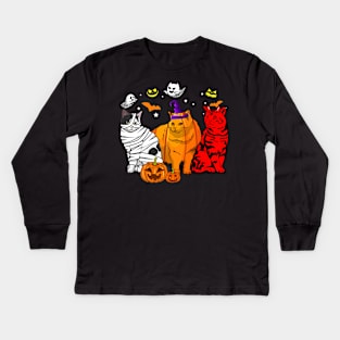 Funny Cat Halloween Costume Gift T-shirt Kids Long Sleeve T-Shirt